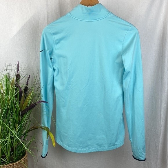 Nike Blue & Black 1/2 Zip Long Sleeve Sport Athletic Shirt Top L - Picture 3 of 7